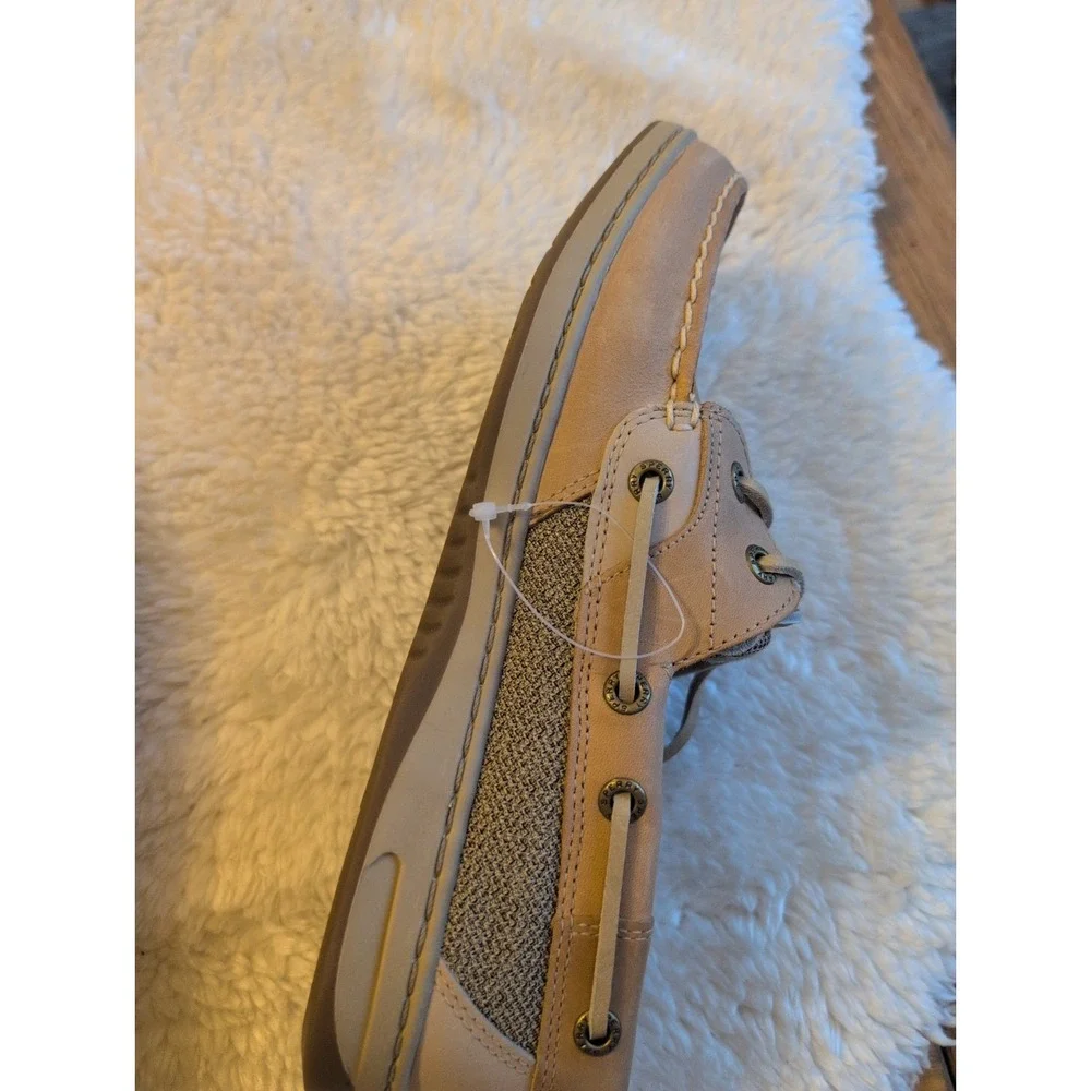 New Sperry Top Sider Bluefish 2 Eye Boat Shoes Linen Oat Womens Sz 7.5 M 9276619
